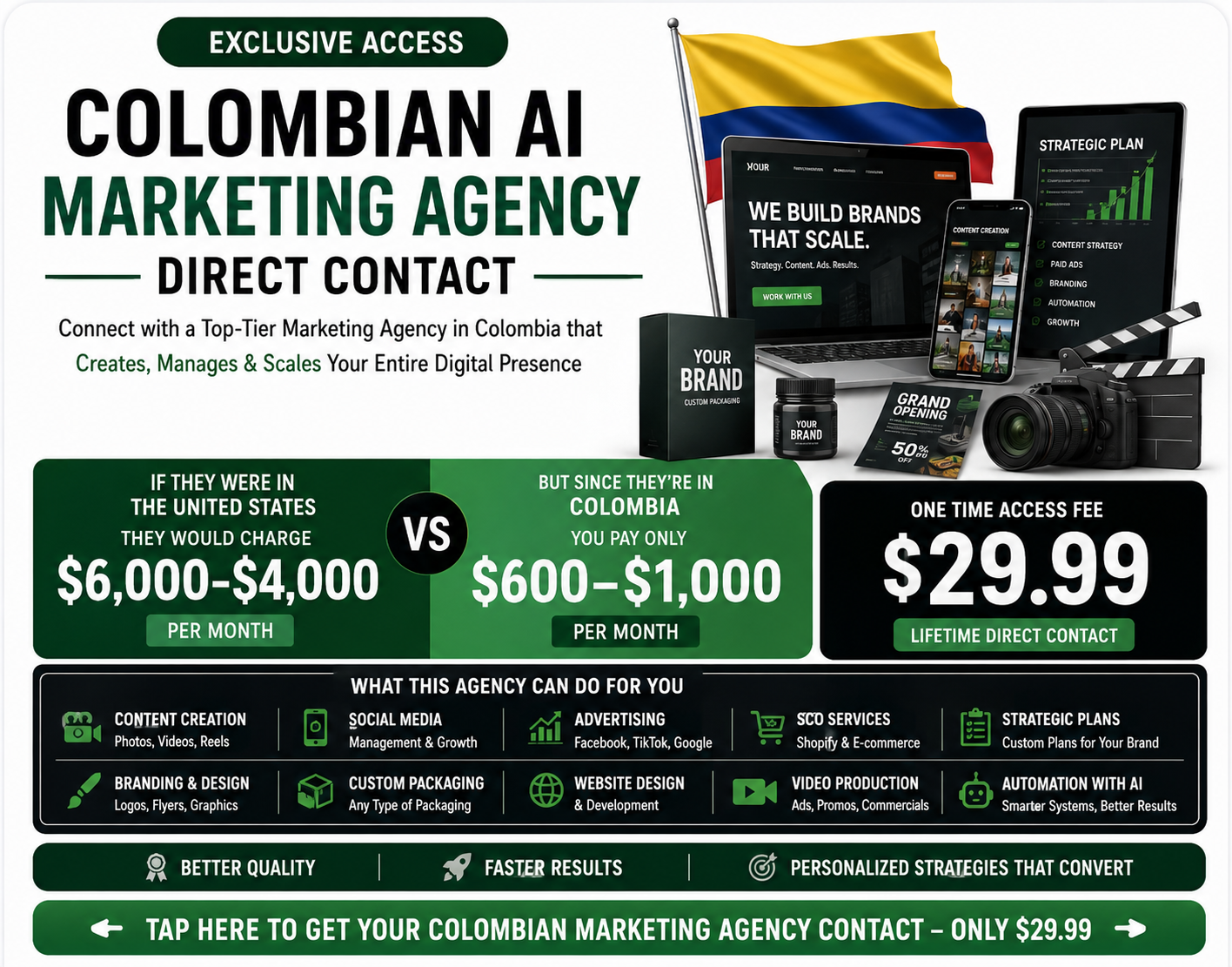 Direct Access To A Colombian AI Marketing Agency — Without U.S. Agency Prices